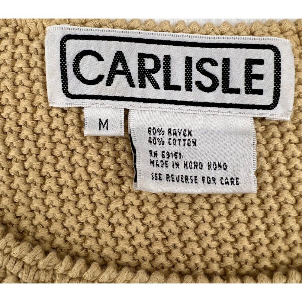 Carlisle Vintage Women's Sleeveless Knit Tank Top M‎ Beige Rayon/Cotton Blend - Picture 2 of 4